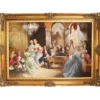 Riesiges Handgemaltes Barock Öl Gemälde Abend mit Klassischer Musik Mod.2 Gold Prunk Rahmen 225 x 165 x 10 cm - Massives Material