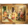 Riesiges Handgemaltes Barock Öl Gemälde Gesellschaft Mod.2 Gold Prunk Rahmen 225 x 165 x 10 cm - Massives Material