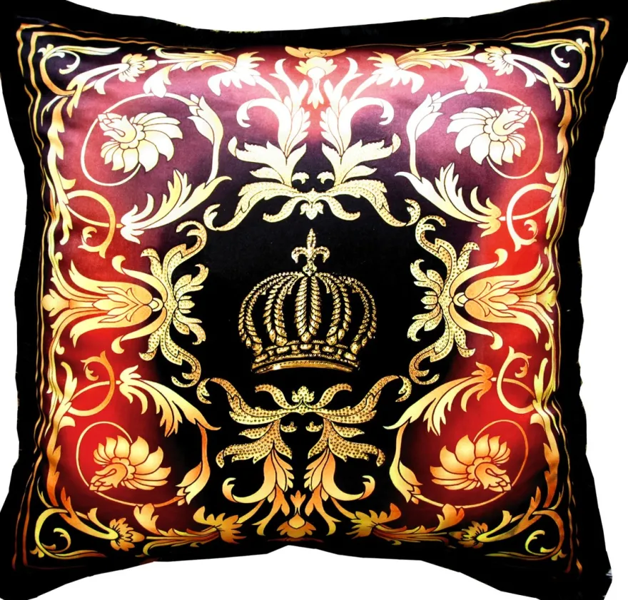 Riesiges XXL Luxus Barock Kissen Pompöös by Casa Padrino von Harald Glööckler 80 x 80 cm mit funkelnden Glitzersteinen
