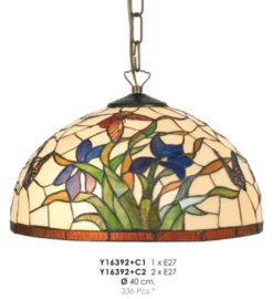 Tiffany Pendelleuchte Durchmesser 40 cm Y16392 + C1/C2 Leuchte Lampe